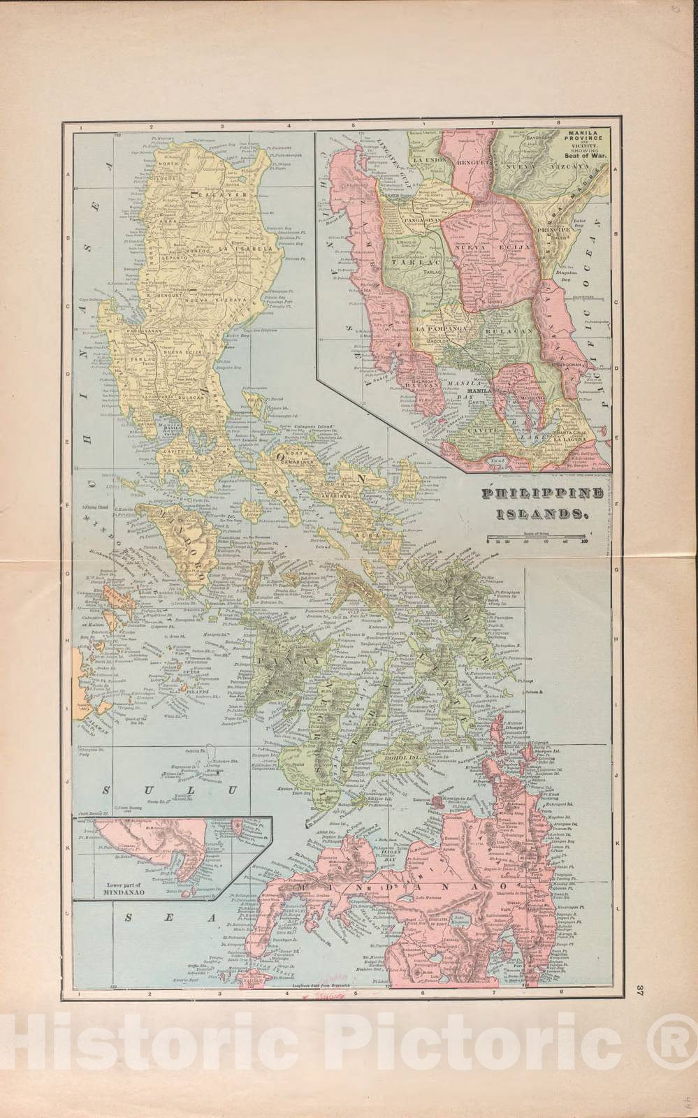 Historic 1901 Map - Atlas of Benzie County, Michigan - Philippine Islands - Atlas, Benzie Co, Michigan 1901