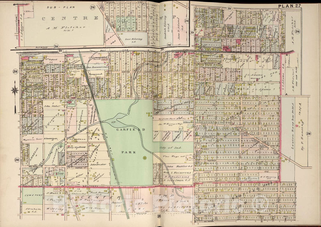 Historic 1908 Map - Baist's Real Estate Atlas of surveys of Indianapolis and Vicinity, Indiana - Plan 31 - Real Estate Atlas of surveys of Indianapolis and Vicinity, Indiana