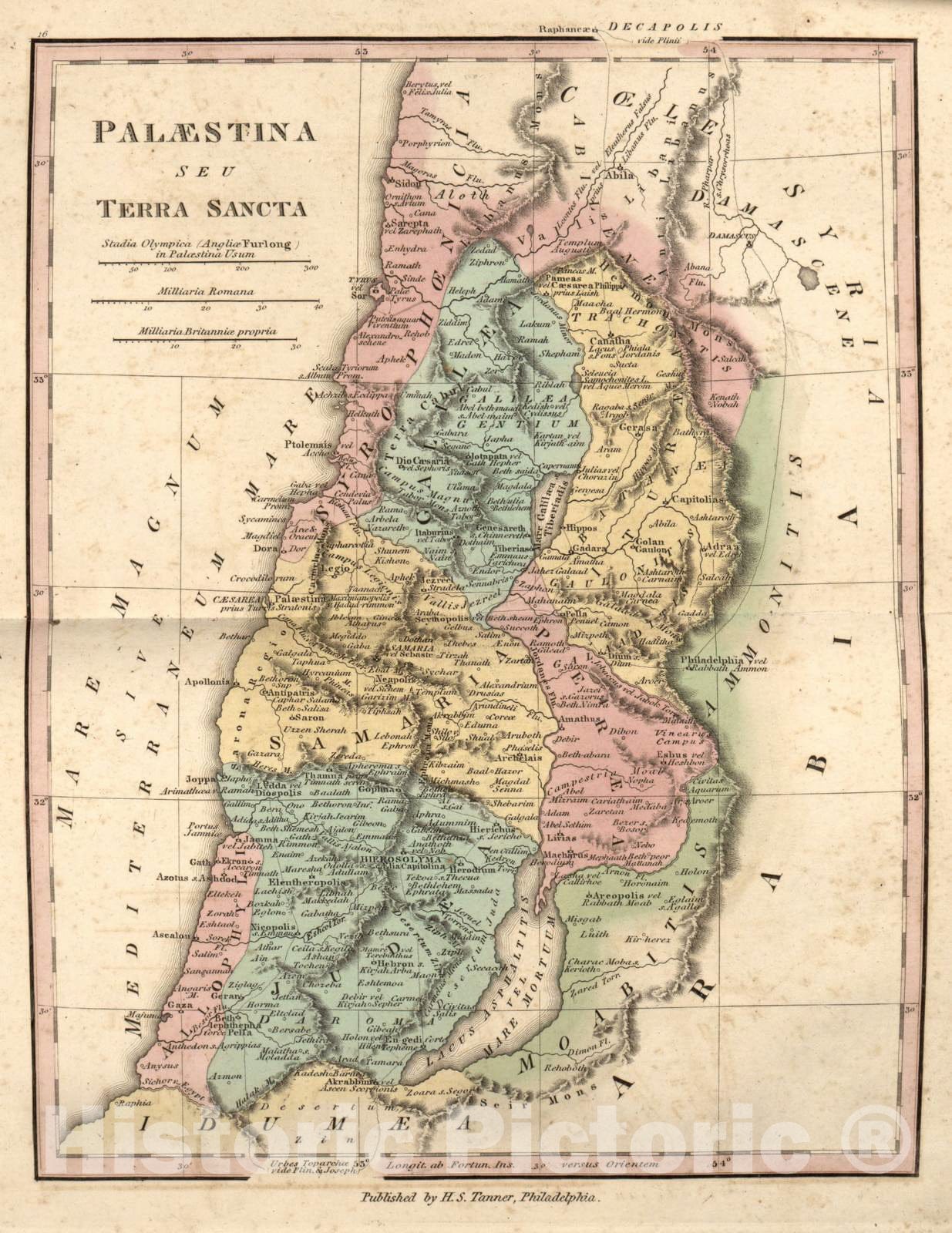 Historic 1826 Map - an Atlas of Ancient Geography : comprehended in Sixteen maps, Selected from The Most Approved Works - Countries Travelled by The Apostles - Ancient Geography