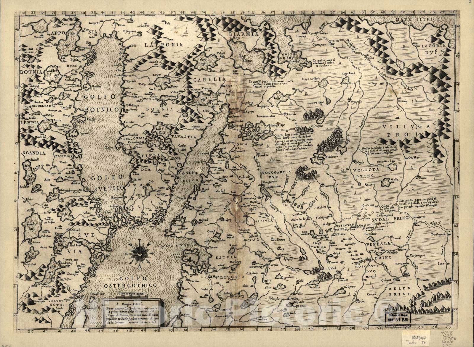 Historic 1575 Map - Geografia tavole Moderne di geografia. - Poland, 1568 1