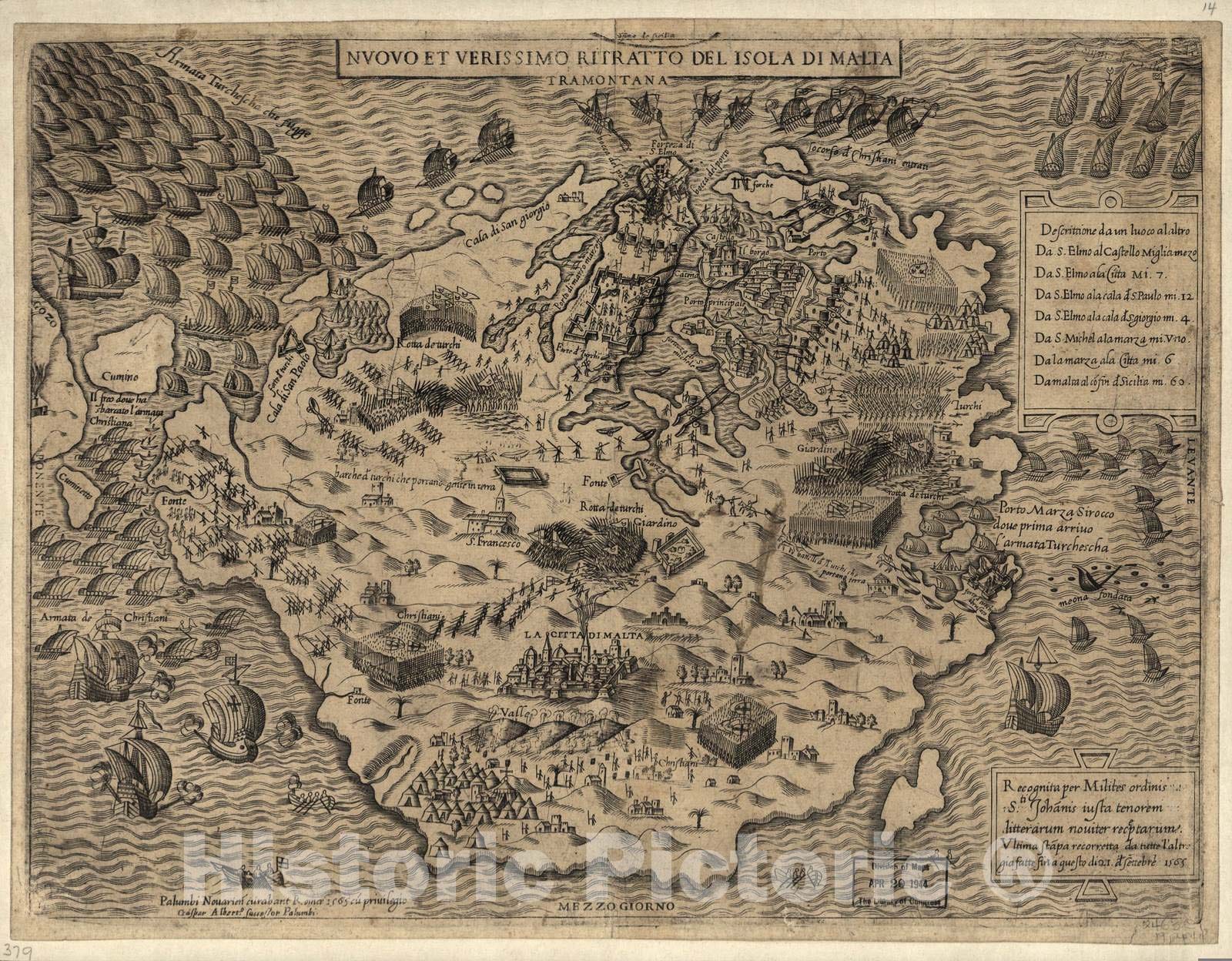 Historic 1575 Map - Geografia tavole Moderne di geografia. - Malta, 1565