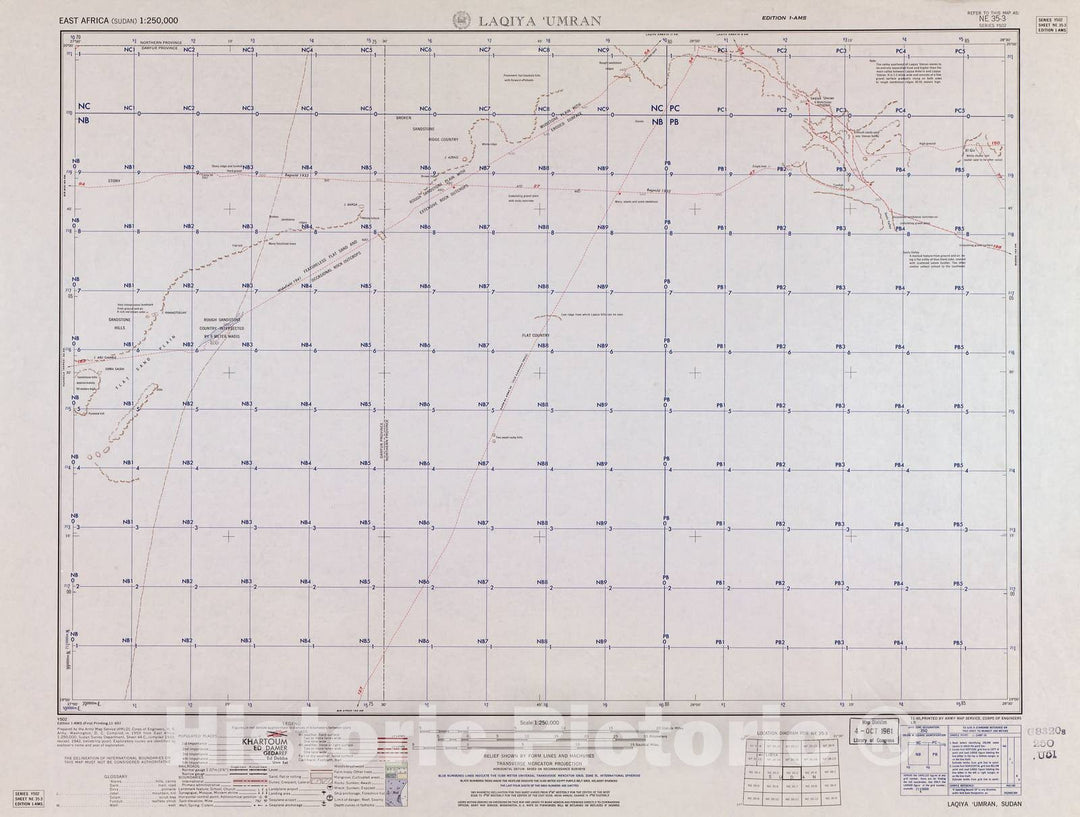 Historic 1954 Map - East Africa 1:250,000. - Laqiya Umran