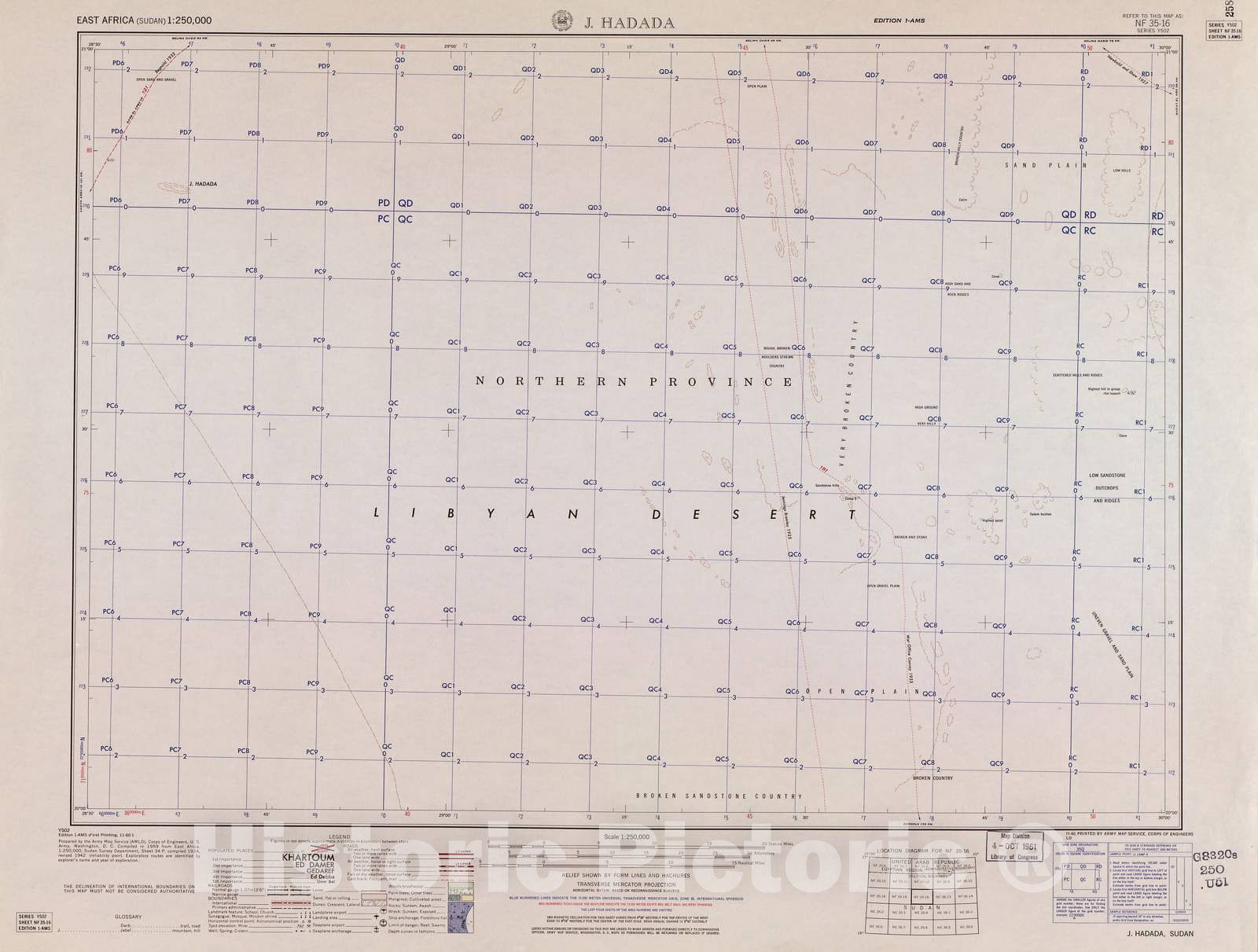 Historic 1954 Map - East Africa 1:250,000. - J. Hadada