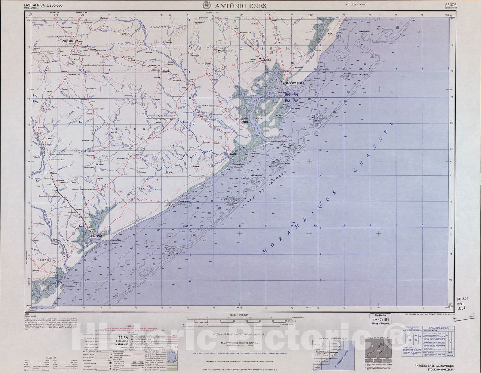 Historic 1954 Map - East Africa 1:250,000. - Antonio Enes