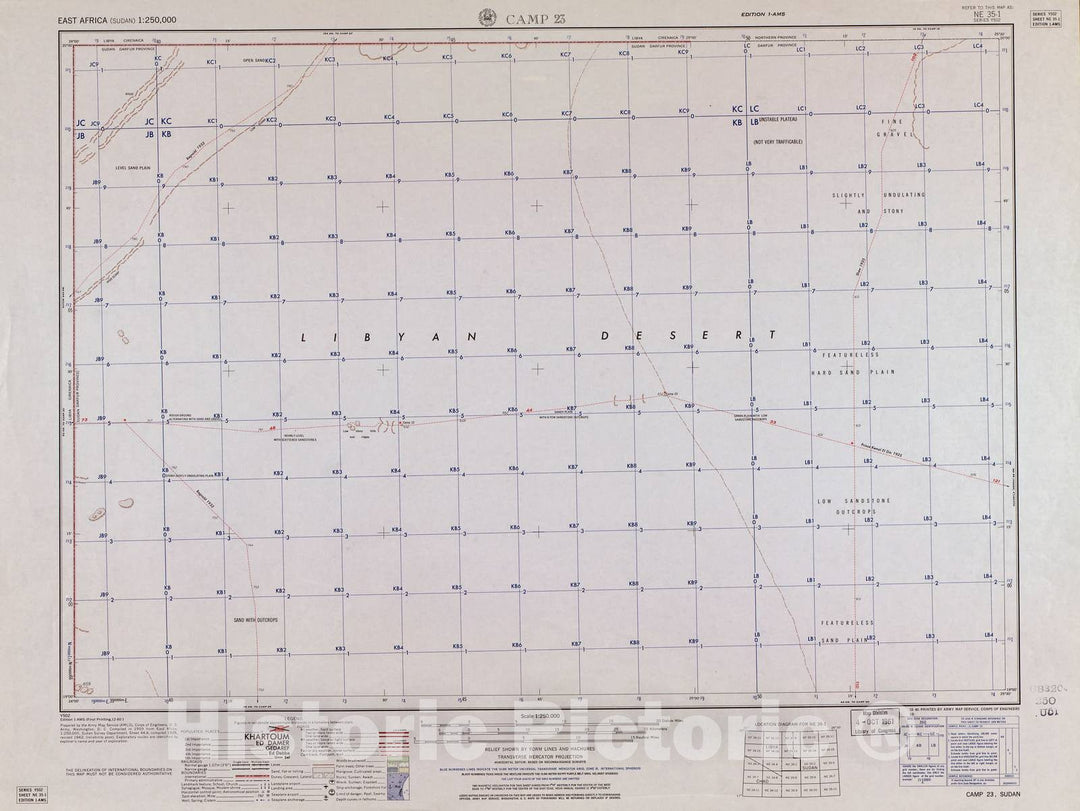 Historic 1954 Map - East Africa 1:250,000. - Camp 23