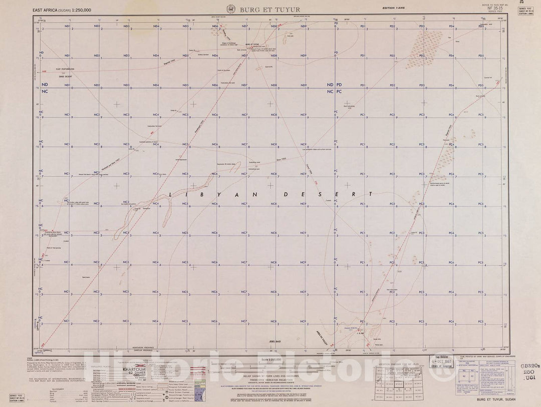 Historic 1954 Map - East Africa 1:250,000. - Burg Et Tuyur