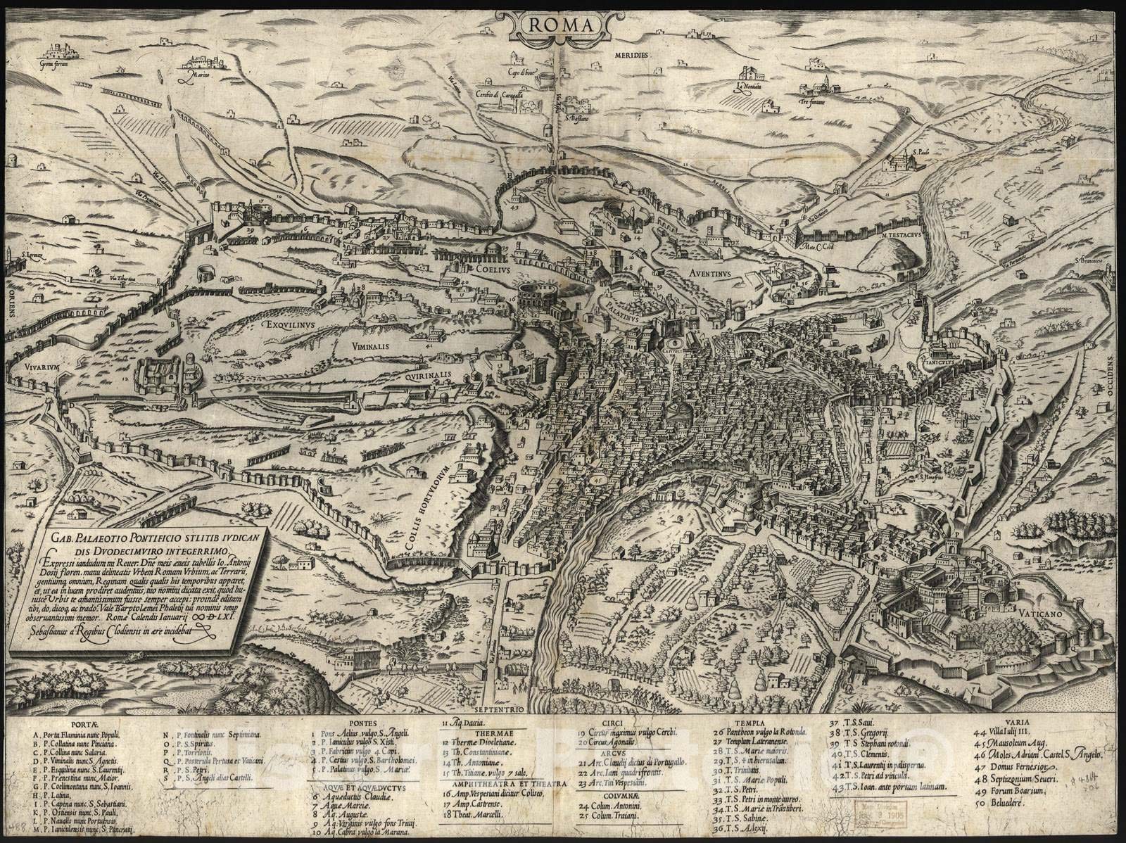 Historic 1575 Map - Geografia tavole Moderne di geografia. - Rome, Italy