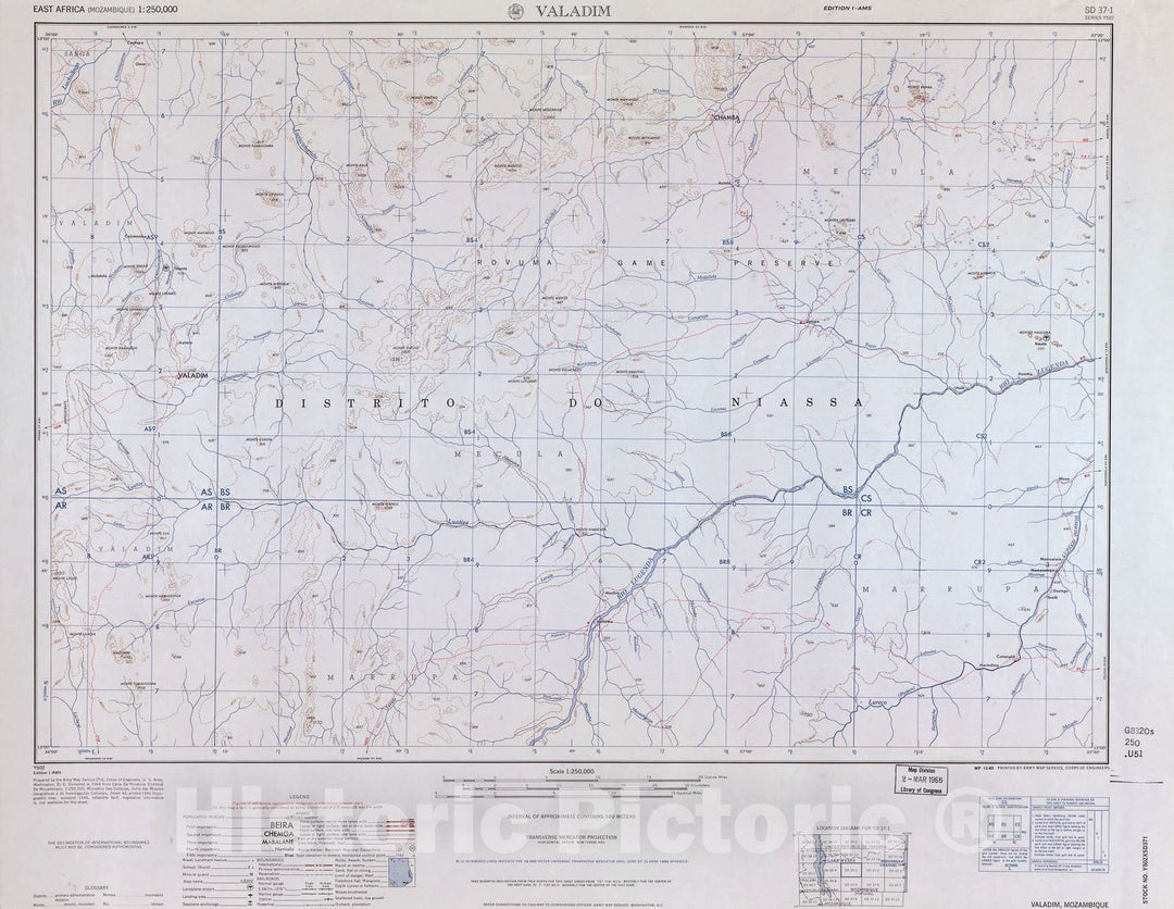 Historic 1954 Map - East Africa 1:250,000. - Valadim