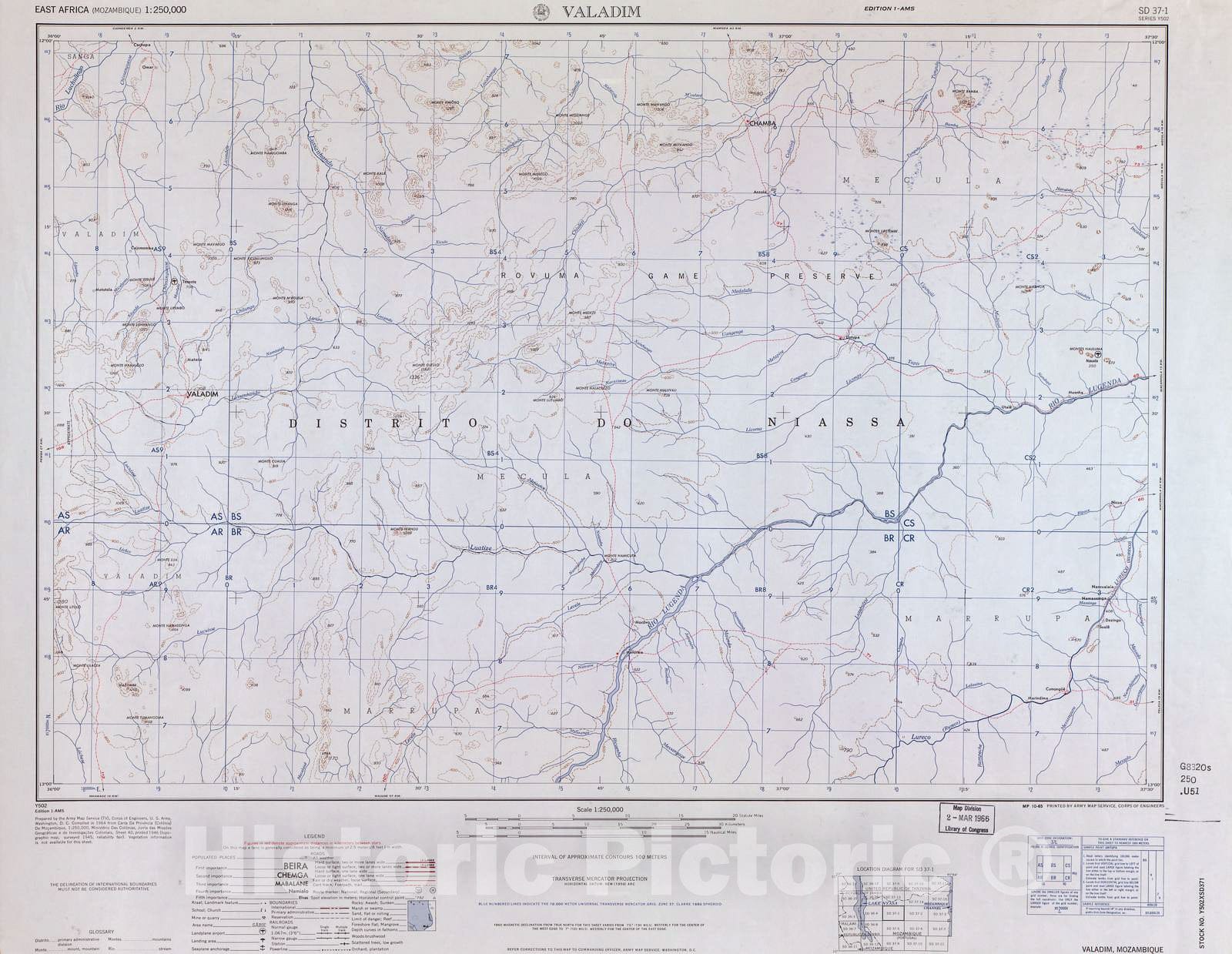 Historic 1954 Map - East Africa 1:250,000. - Valadim