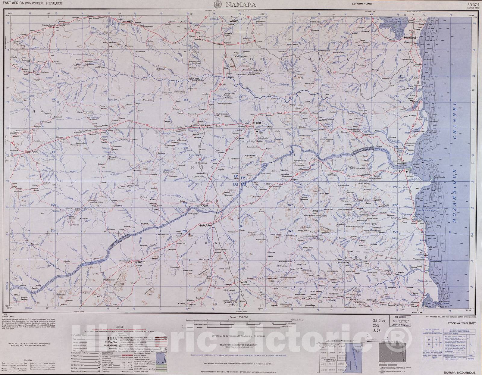 Historic 1954 Map - East Africa 1:250,000. - Namapa