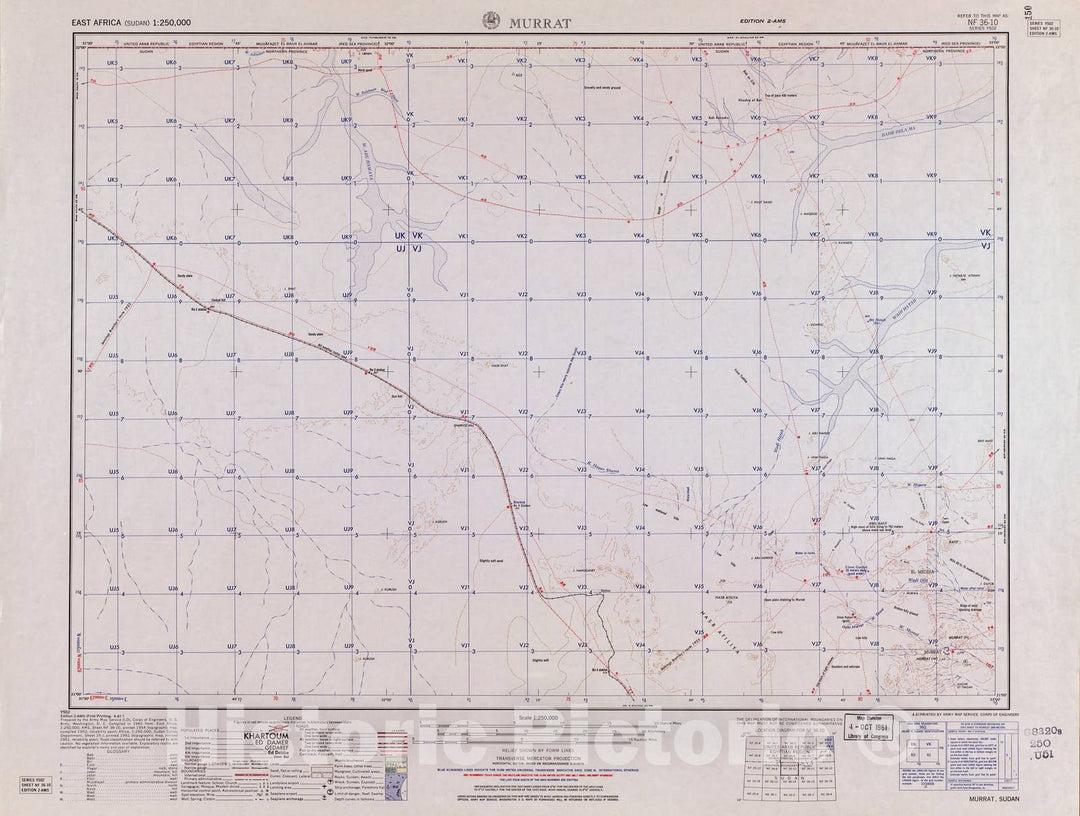 Historic 1954 Map - East Africa 1:250,000. - Murrat