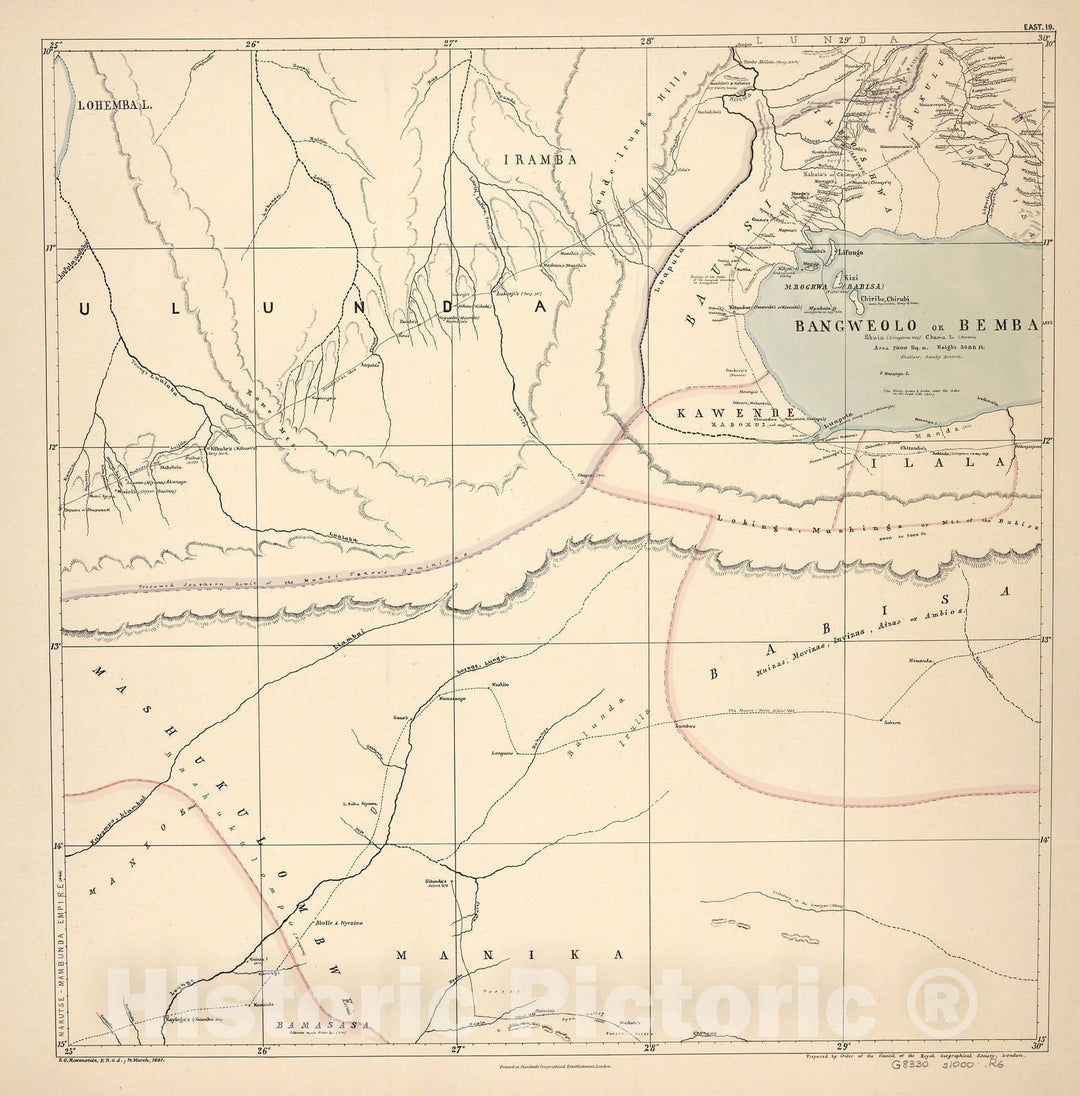 Historic 1881 Map - A map of Eastern Equatorial Africa - East 19