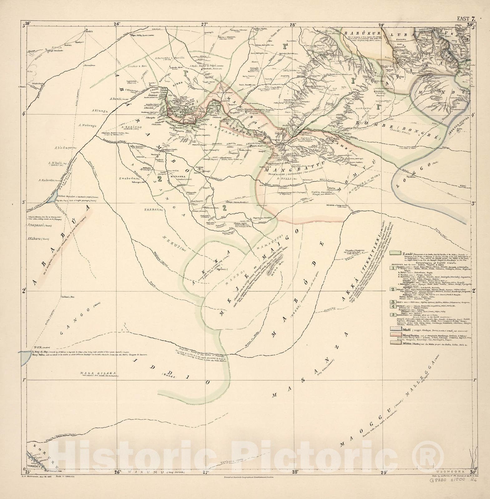 Historic 1881 Map - A map of Eastern Equatorial Africa - East 7