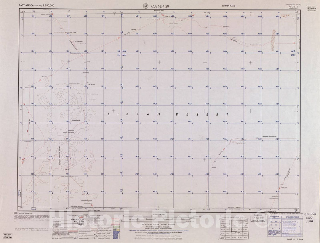 Historic 1954 Map - East Africa 1:250,000. - Camp 29