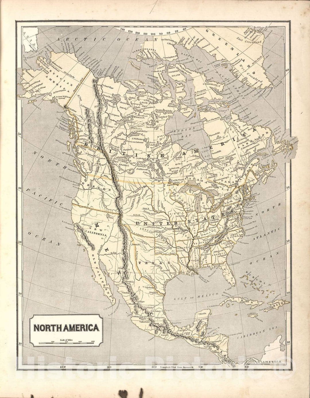 Historic 1842 Map - Morse's North American Atlas. - North America - Morse's cerographic maps