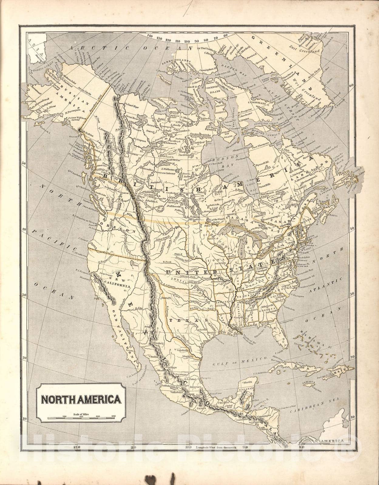 Historic 1842 Map - Morse's North American Atlas. - North America - Morse's cerographic maps