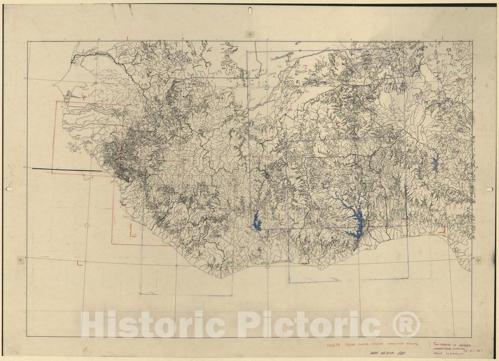 Historic Map - CIA Terrain Board Collection - West Africa Reference - Reference line Work