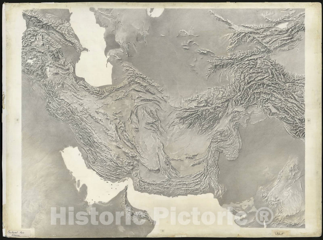 Historic Map - CIA Terrain Board Collection - Southwest Asia Reference - Reference line Work