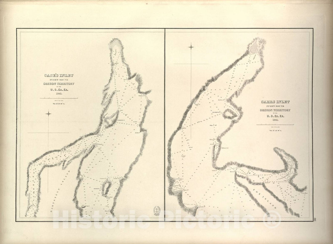 Historic 1844 Map - Atlas of The Narrative of The United States Exploring Expedition - Map of Sacramento River and Bay of San Pablo with Harbour of San Francisco