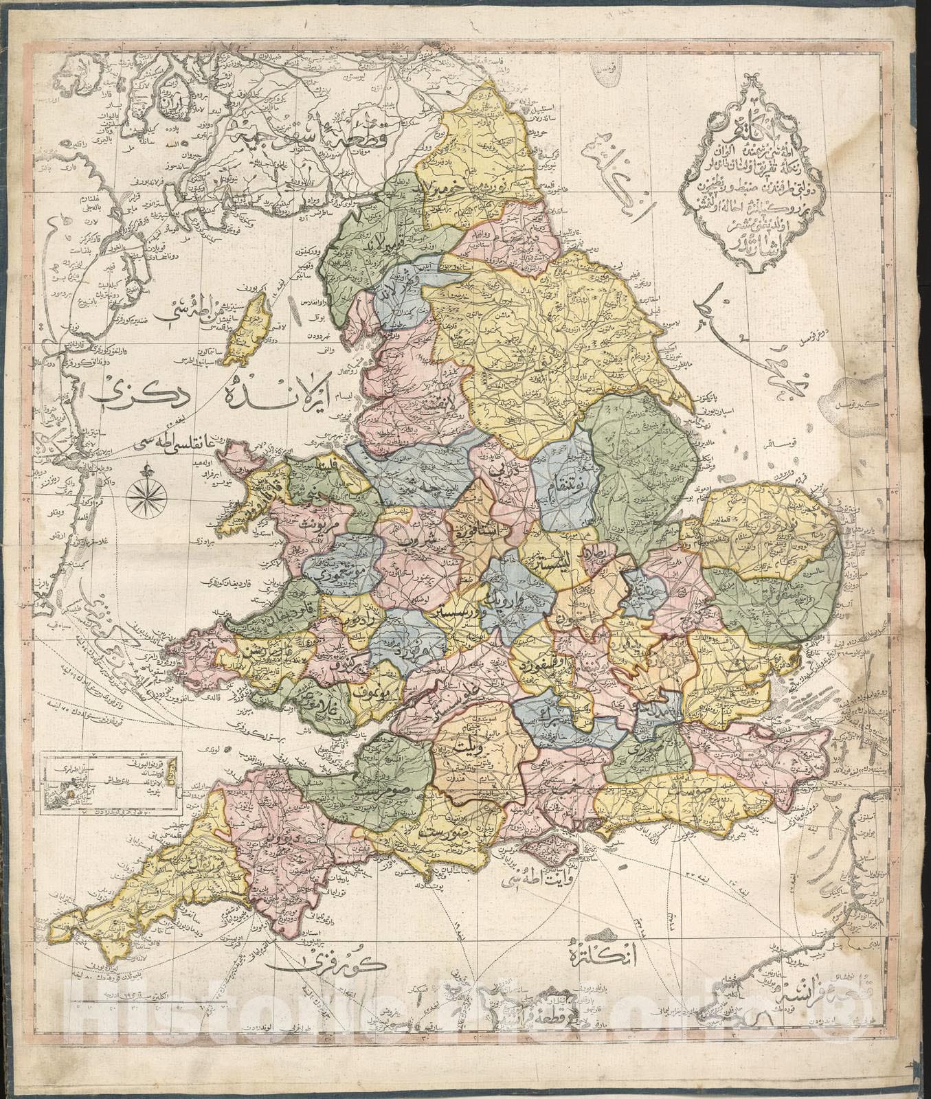 Historic 1803 Map - Cedid Atlas tercÃÂ¼MESI - England