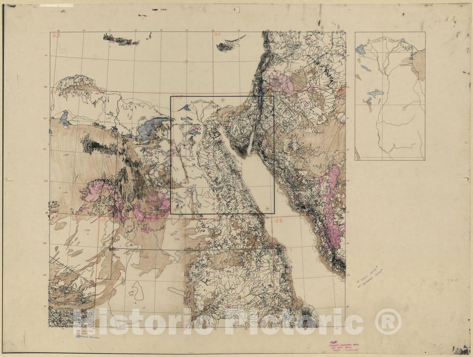 Historic Map - CIA Terrain Board Collection - Egypt Regional - Shaded Relief