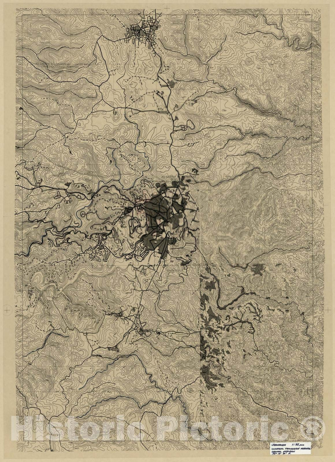 Historic Map - CIA Terrain Board Collection - Jerusalem - Reference line Work