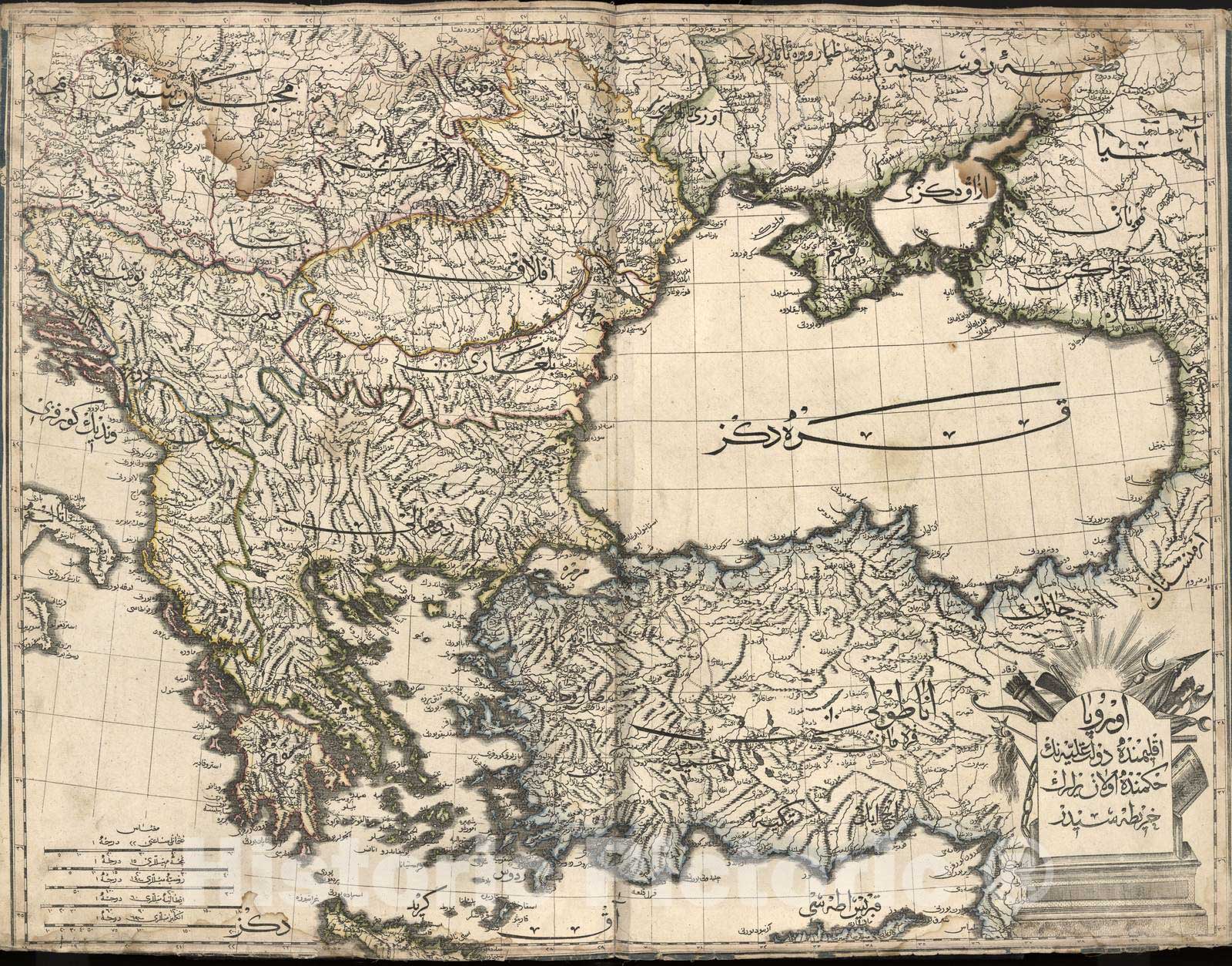 Historic 1803 Map - Cedid Atlas tercÃÂ¼MESI - Southern Europe and Turkey