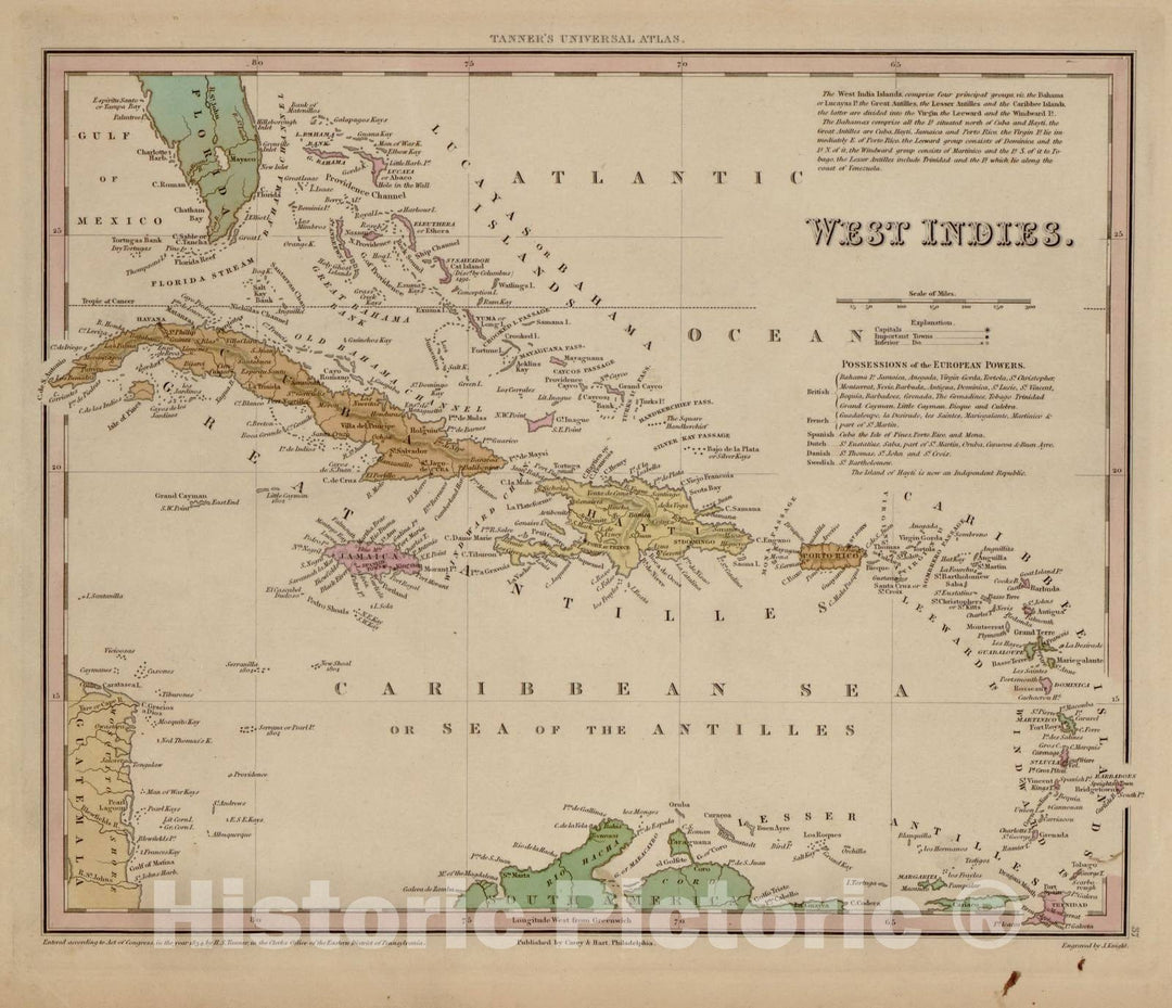 Historic 1844 Map - A New Universal Atlas, containing maps of The Various Empires, Kingdoms - Russia, in Asia and Tartary