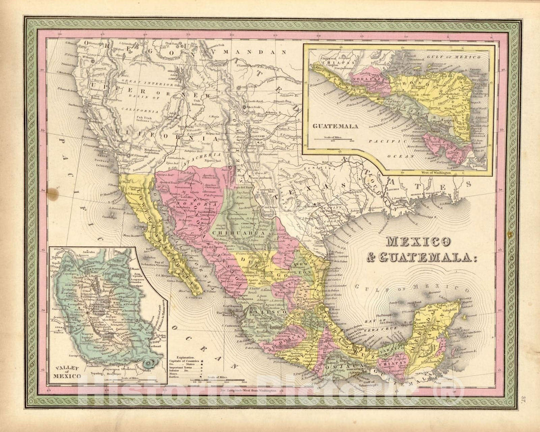 Historic 1849 Map - A New Universal Atlas containing maps of The Various Empires, Kingdoms - Philadelphia - New Universal Atlas