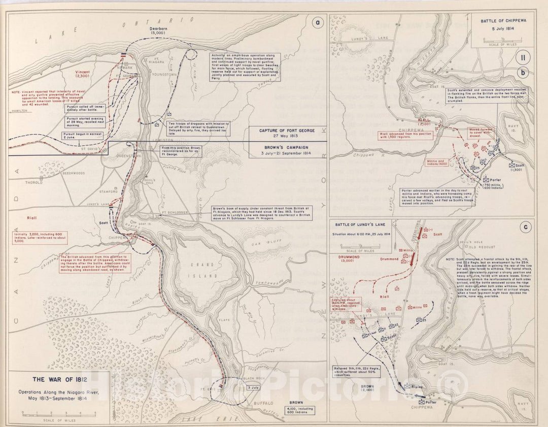 Historic 1959 Map - The West Point Atlas of American Wars - War of 1812 - Washington and Baltimore;Bladensburg;New Orleans, 1814-1815