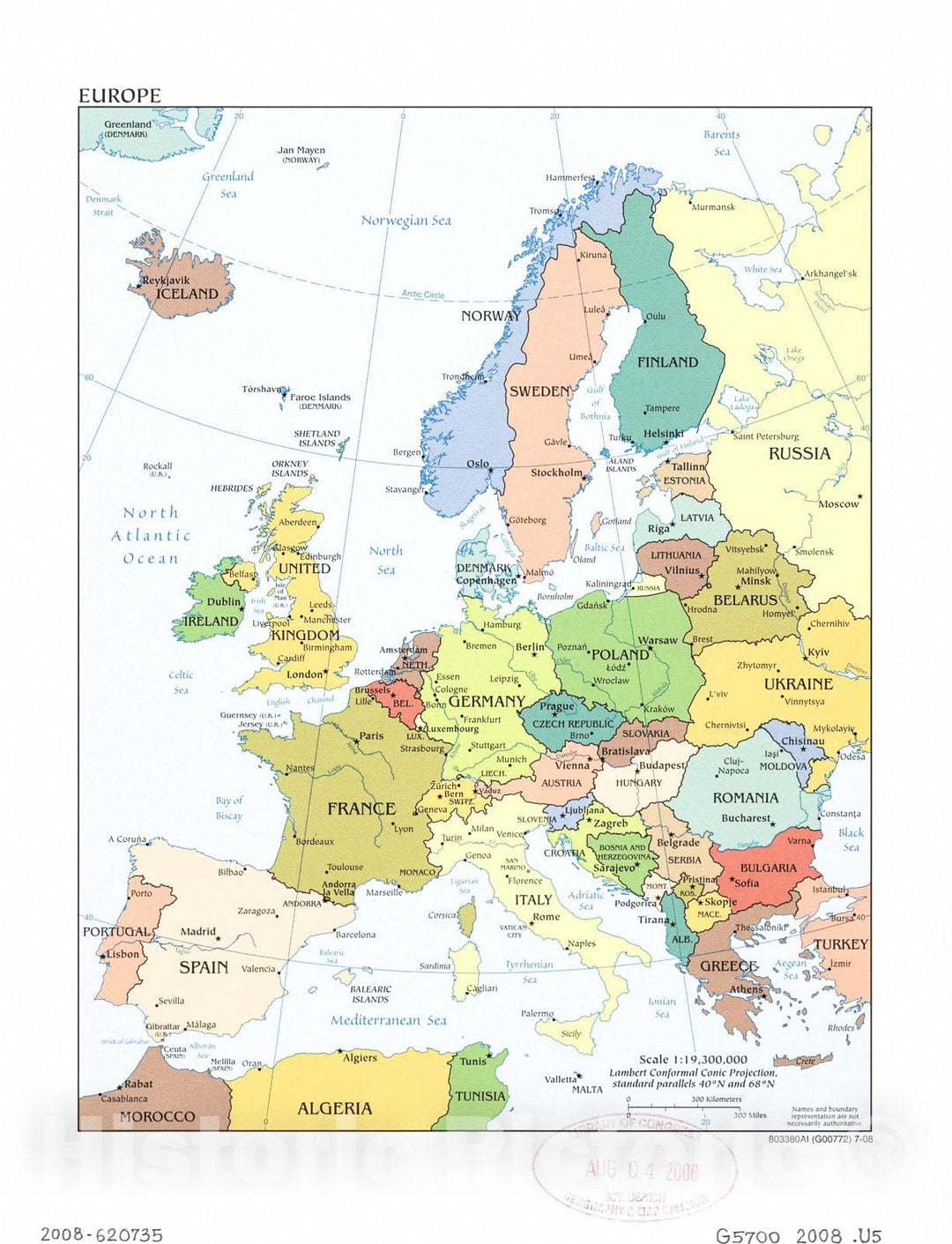 Historic 2008 Map - Europe.