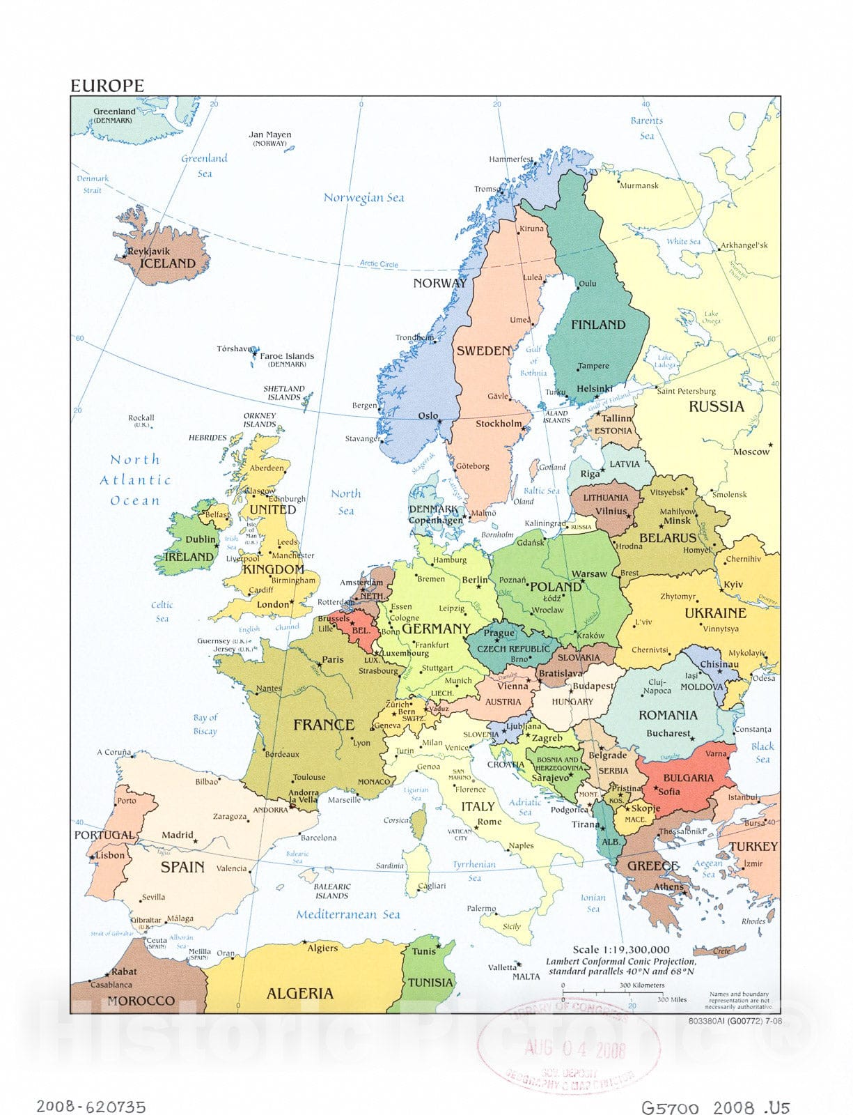 Historic 2008 Map - Europe.