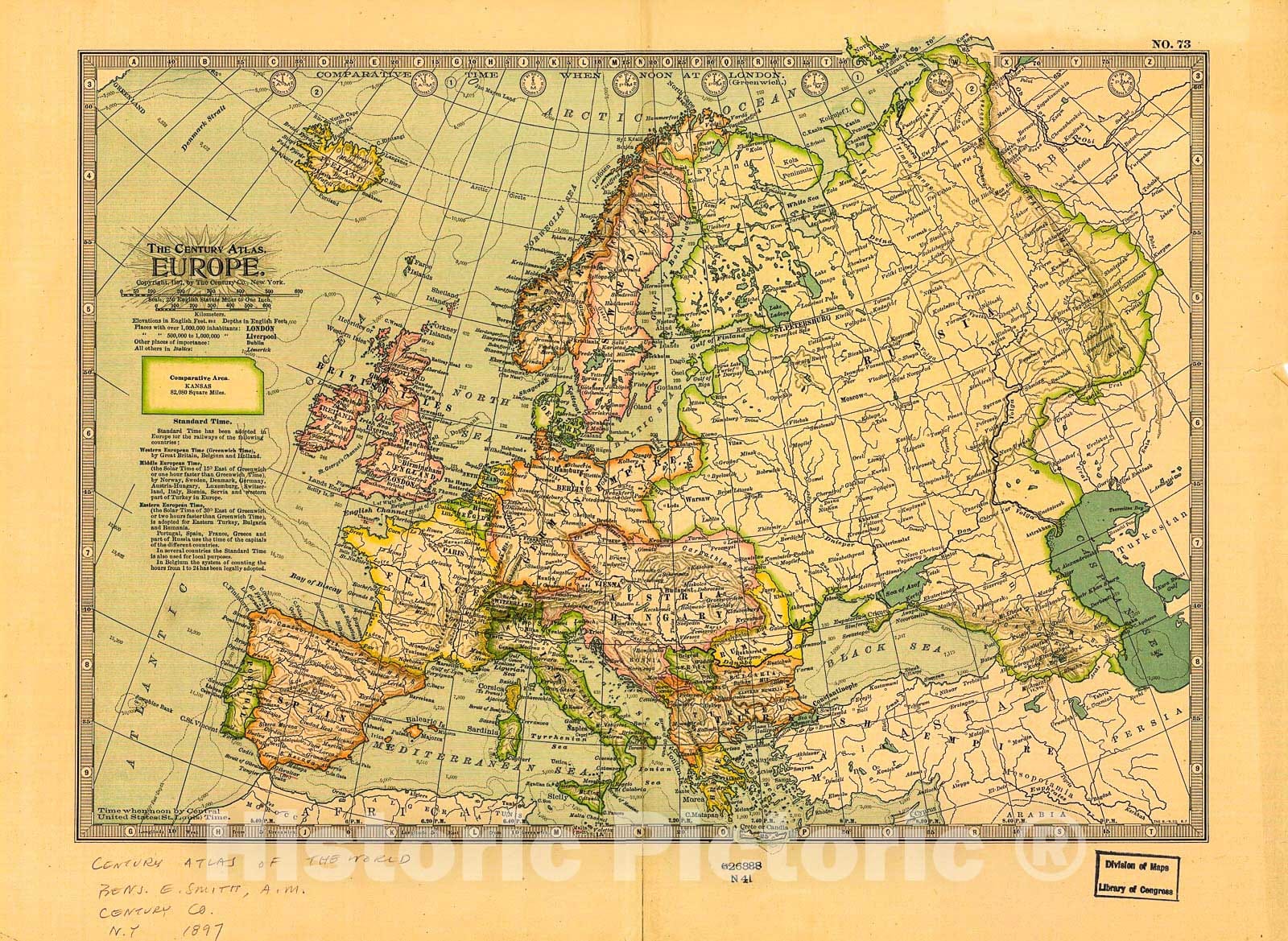 Historic 1897 Map - Europe.