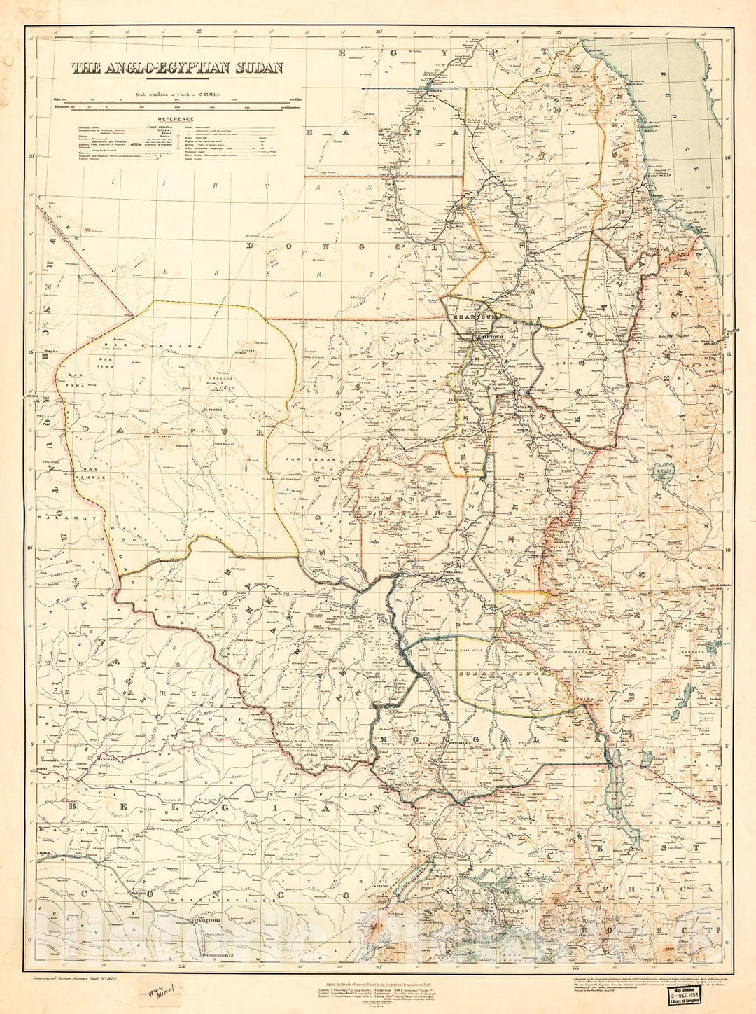 Historic 1914 Map - The Anglo-Egyptian Sudan