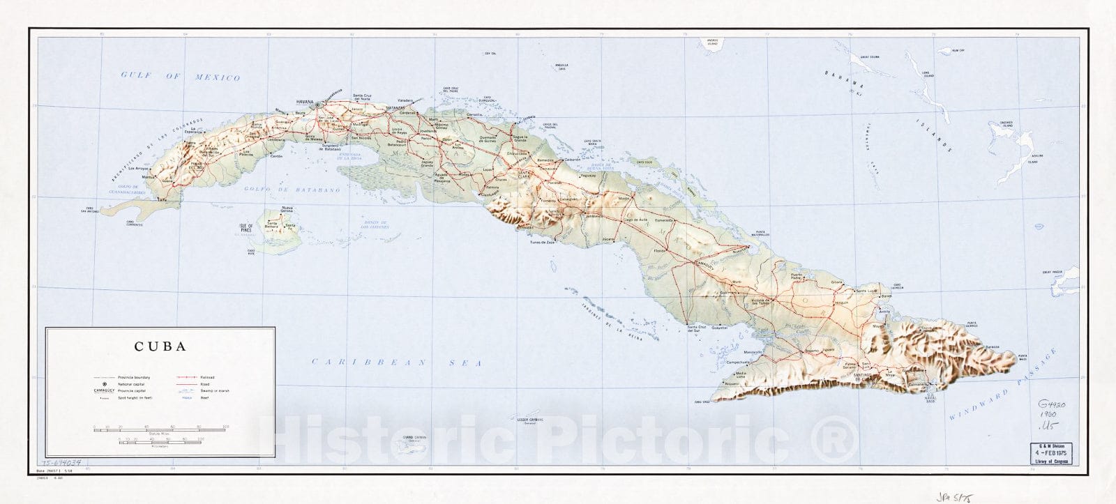 Historic 1960 Map - Cuba. 6-60.