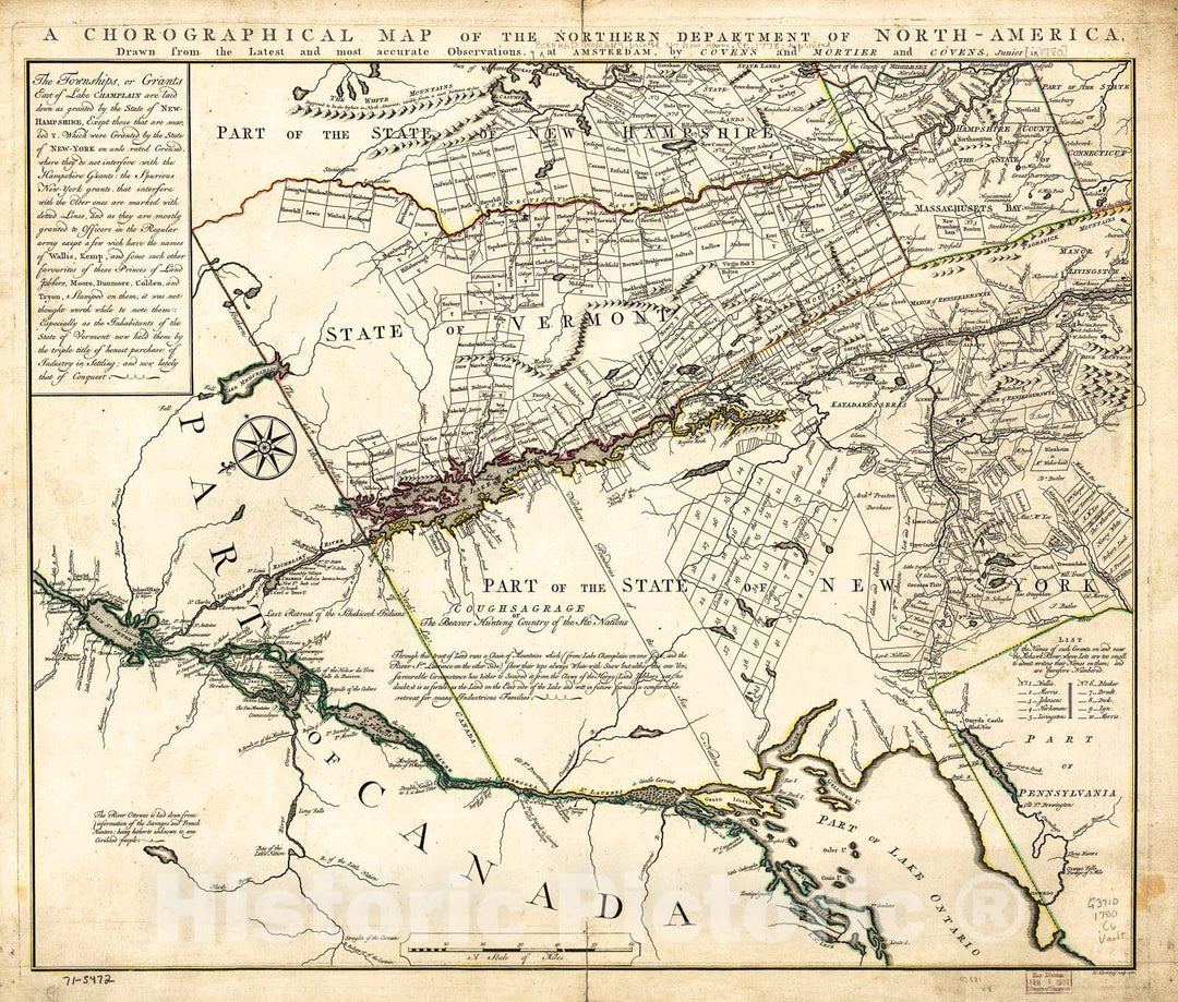 Historic 1780 Map - A chorographical map of The Northern Department of North-America,