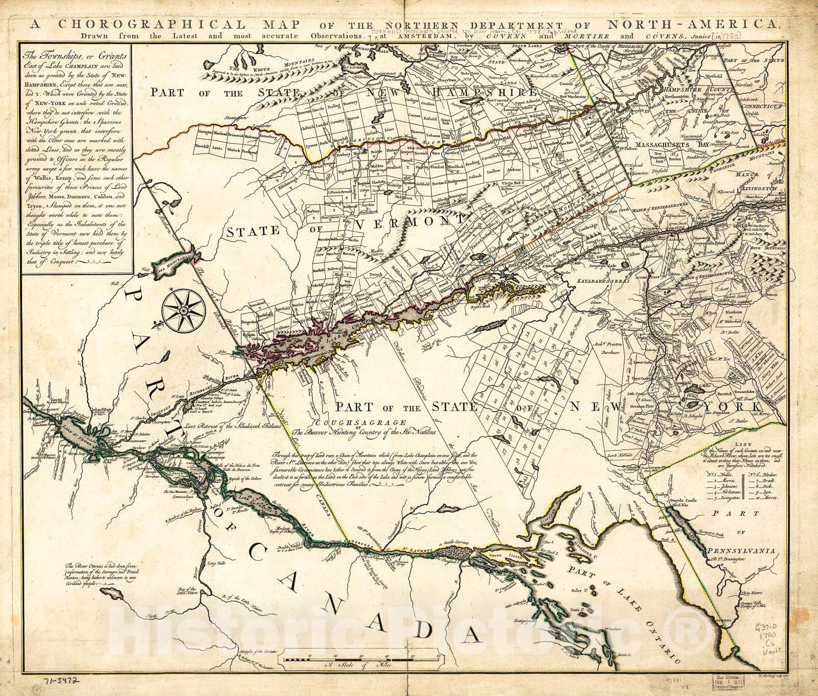 Historic 1780 Map - A chorographical map of The Northern Department of North-America,