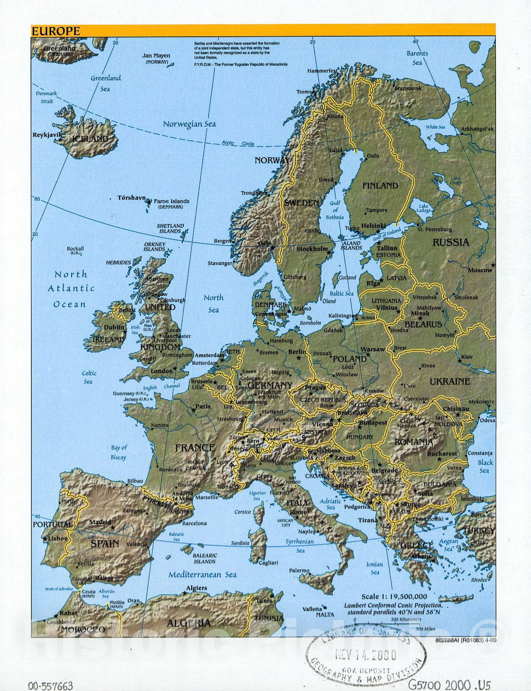 Historic 2000 Map - Europe.