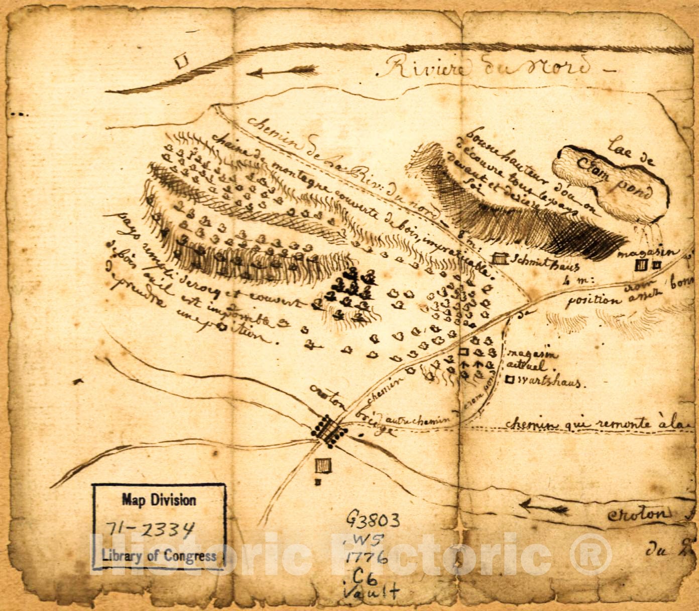 Historic 1776 Map - Country Between North River and Croton River.