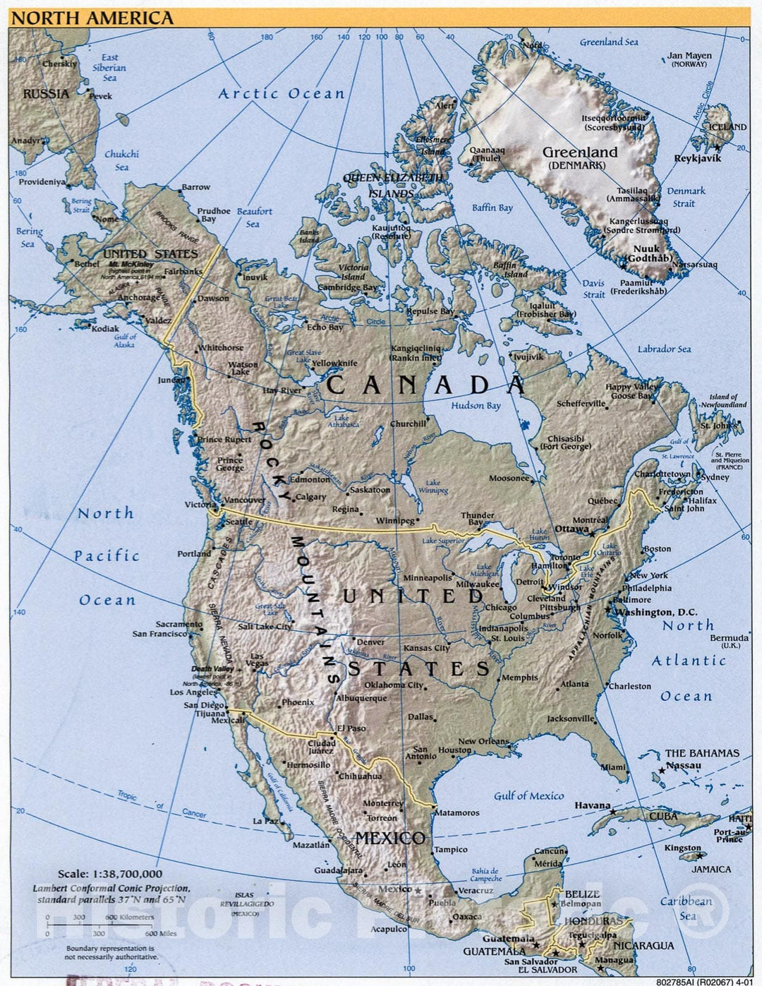 Historic 2001 Map - North America.