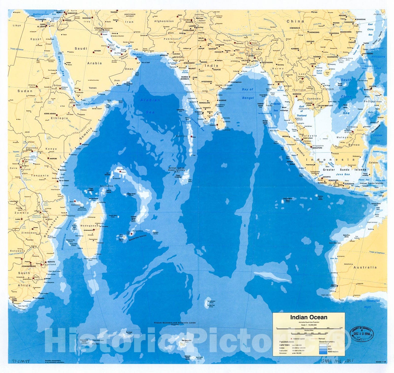 Historic 1996 Map - Indian Ocean.