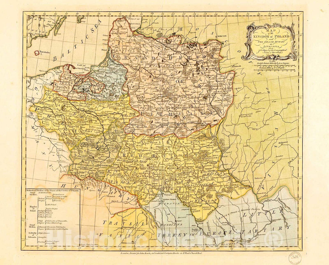 Historic 1770 Map - Map of The Kingdom of Poland : and The Grand Dutchy of Lithuania 1