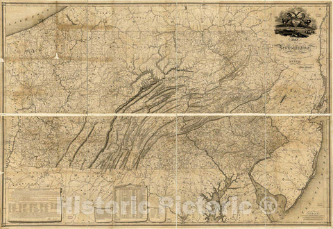 Historic 1822 Map - Map of Pennsylvania : Constructed from The County surveys Authorized by The State and Other Original documents 2