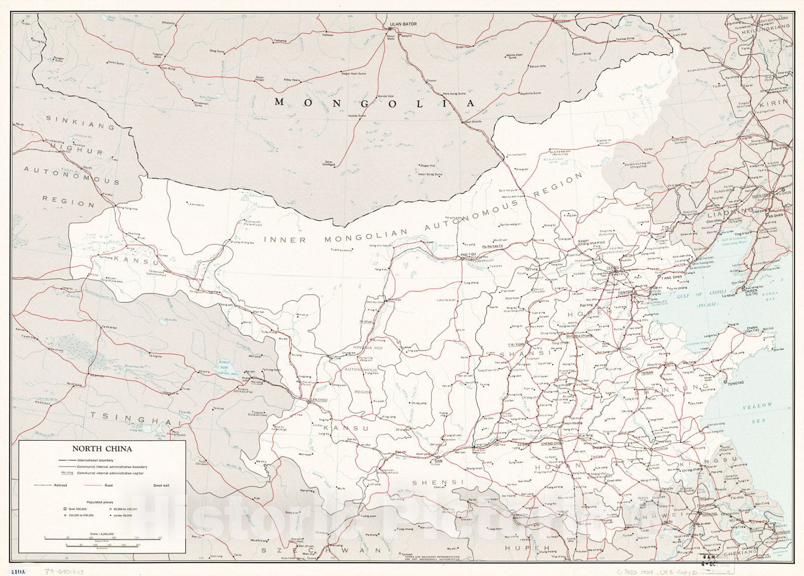 Historic 1969 Map - North China.