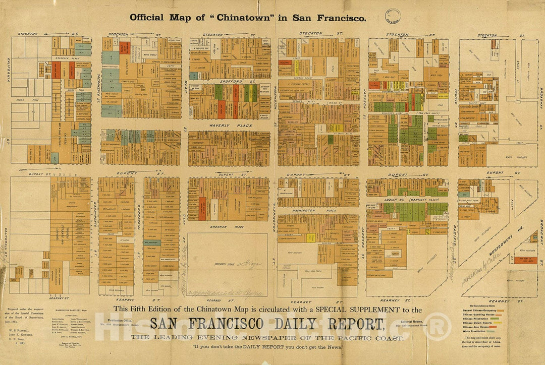 Historic 1998 Map - Official map of;Chinatown; in San Francisco