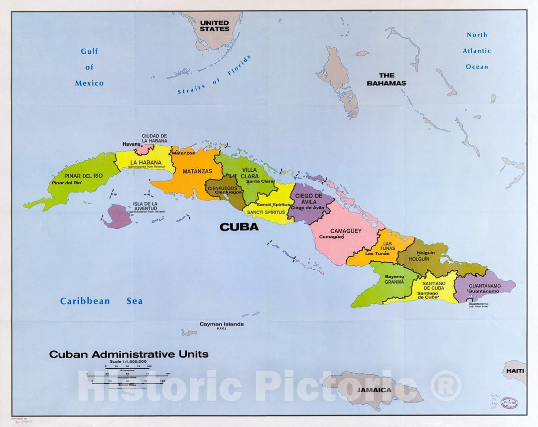 Historic 1986 Map - Cuban Administrative Units.