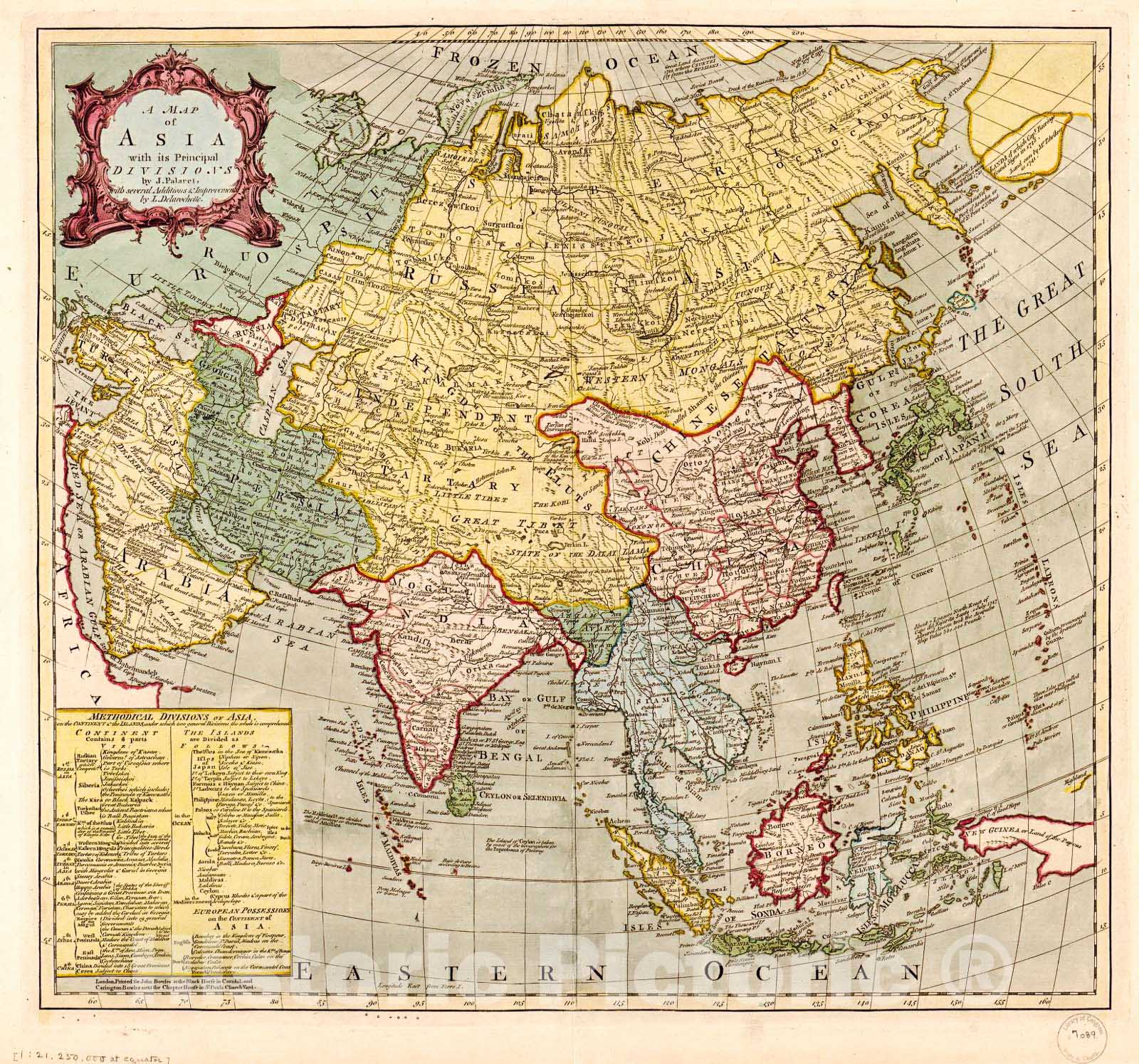 Historic 1700 Map - A map of Asia : with its Principal divisions