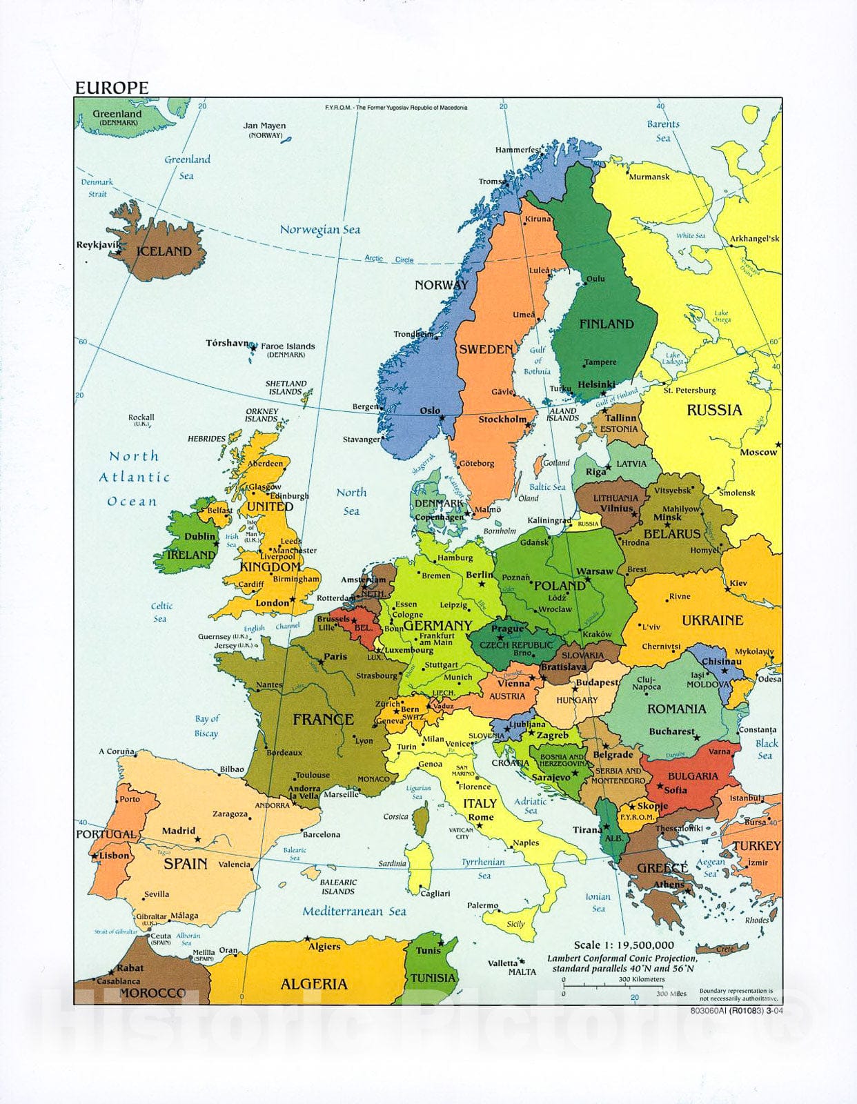 Historic 2004 Map - Europe. 1