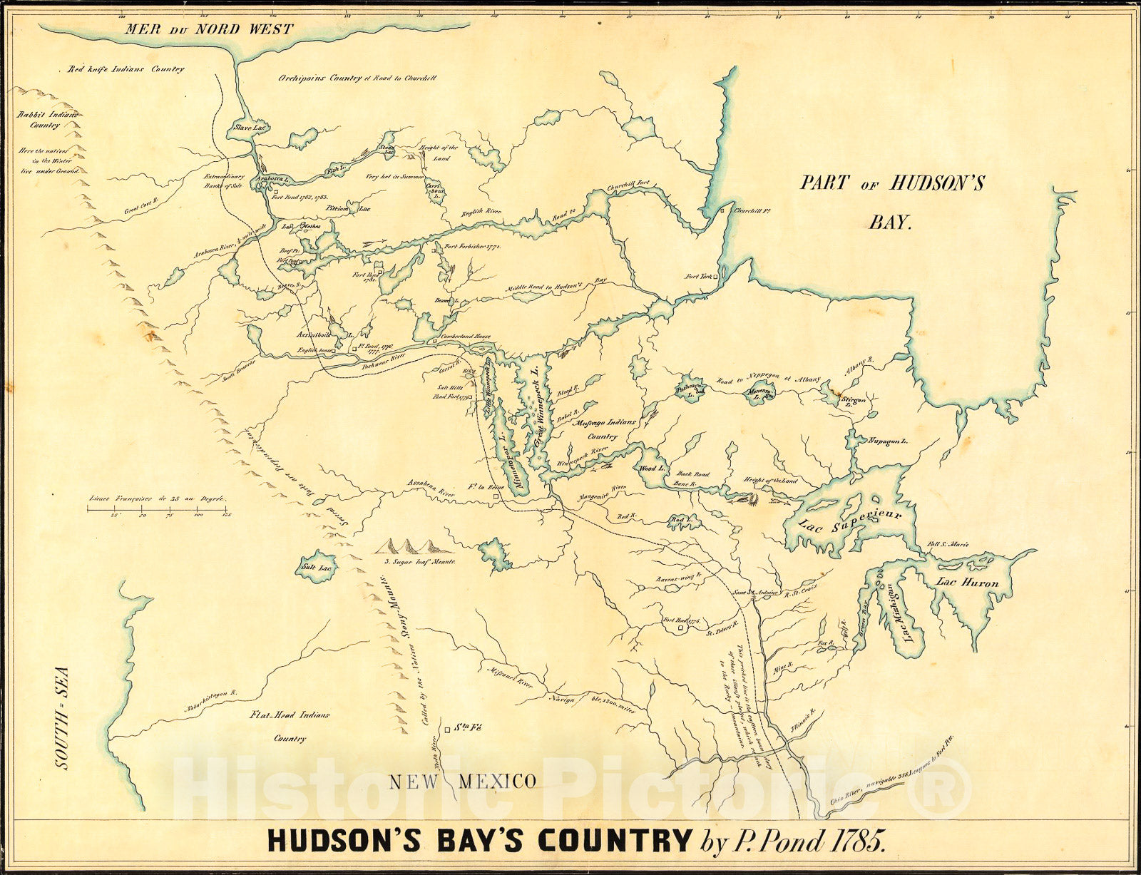 Historic 1850 Map - Hudson's Bay's Country