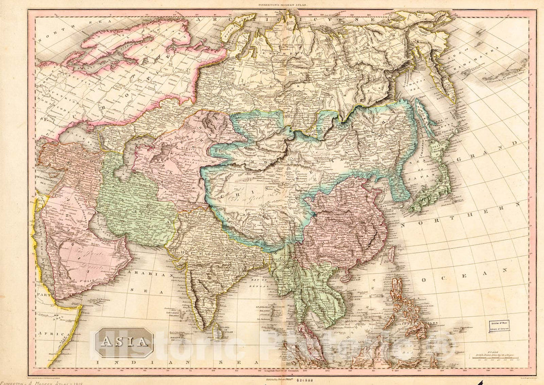 Historic 1818 Map - Asia